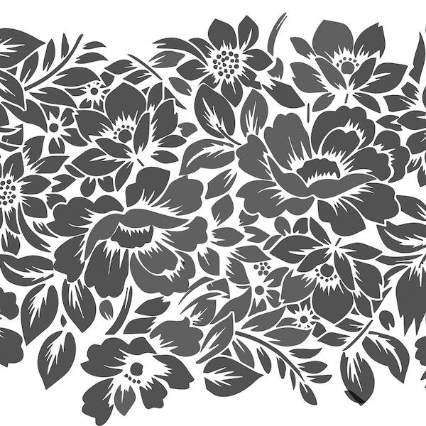 Floral print SVG File, Digital. Adjustable, Window, Car, Truck Decal