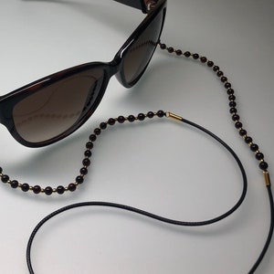 Eyeglass chain from cherry amber bead size Ø5 mm