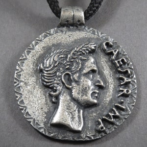 Ancient Roman Emperor's Julius Caesar Pendant, Necklace, Symbol,Exquisite Author's Jewelry. Unique Handmade Locket, Coin Pendant,Medallion