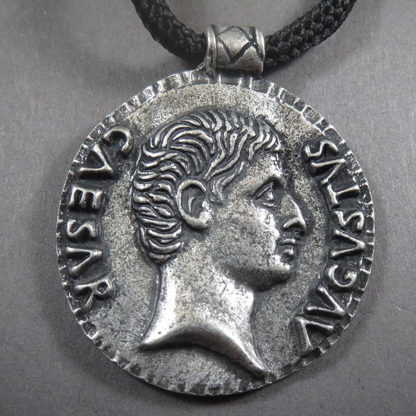 Ancient Roman Emperor's Augustus Pendant,Necklace,symbol,Exquisite Author's Jewelry. Unique Handmade Locket,Roman Coin Pendant, Medallion