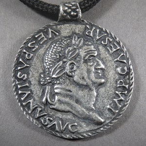 Ancient Roman Emperor&#39;s Vespasian Pendant,Necklace, Symbol,Exquisite Author&#39;s Jewelry.Unique Handmade Locket, Roman Coin Pendant,Medallion