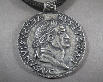 Ancient Roman Emperor's Vespasian Pendant,Necklace, Symbol,Exquisite Author's Jewelry.Unique Handmade Locket, Roman Coin Pendant,Medallion