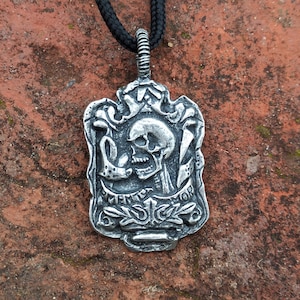 Georgian Victorian Memento Mori Skull Pendant Huge Massive Locket