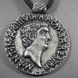 Ancient Roman  Mark Antony  Pendant, Necklace,Symbol,Exquisite Author's Jewelry.U nique  Handmade Locket,  Roman Coin Pendant,  Medallion