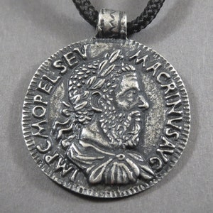 Ancient Roman Emperor's Macrinus Pendant,Necklace,Exquisite Author's Jewelry.Unique Handmade Locket,Roman Coin,Medallion.