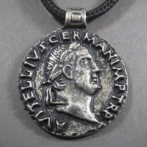 Ancient Roman Emperor's Vitellius Pendant,Necklace, Symbol,Exquisite Author's Jewelry.Unique Handmade Locket, Roman Coin Pendant,Medallion