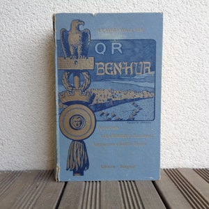 Lewis Wallace: BEN-HUR, illustrations by Auguste Leroux, Librairie Delagrave, 1951 - beautiful and old classic blue and gold book