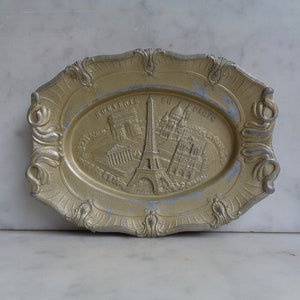 souvenir bowl from Paris, decoration of great Parisian monuments, antique French