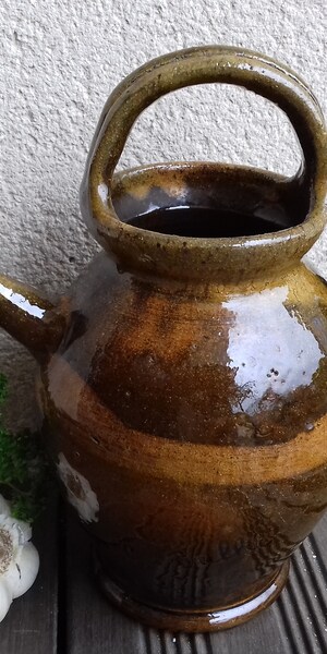 Beurrier à Eau En Grès Blanc Poterie Turgis 500ml - Fabrication Artisanale