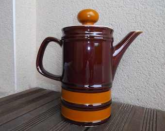 Tee- oder Kaffeeausgießer - Vintage Seventies Kaffeemaschine - Retro Orange und Brown Keramik Pourer - 70s Orange Pop Service