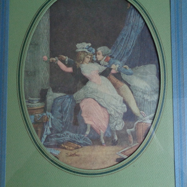 old French frame, gallant scene, 18th century style, Louis XVI, rococo, boudoir decor