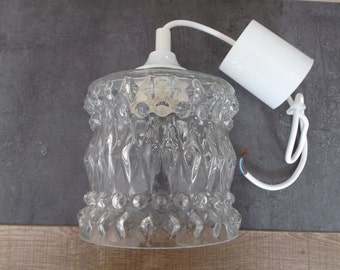 lustre - suspension vintage en verre des années 70