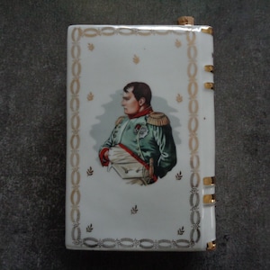 Napoleon book bottle in luxury porcelain, French decor, gift idea for him