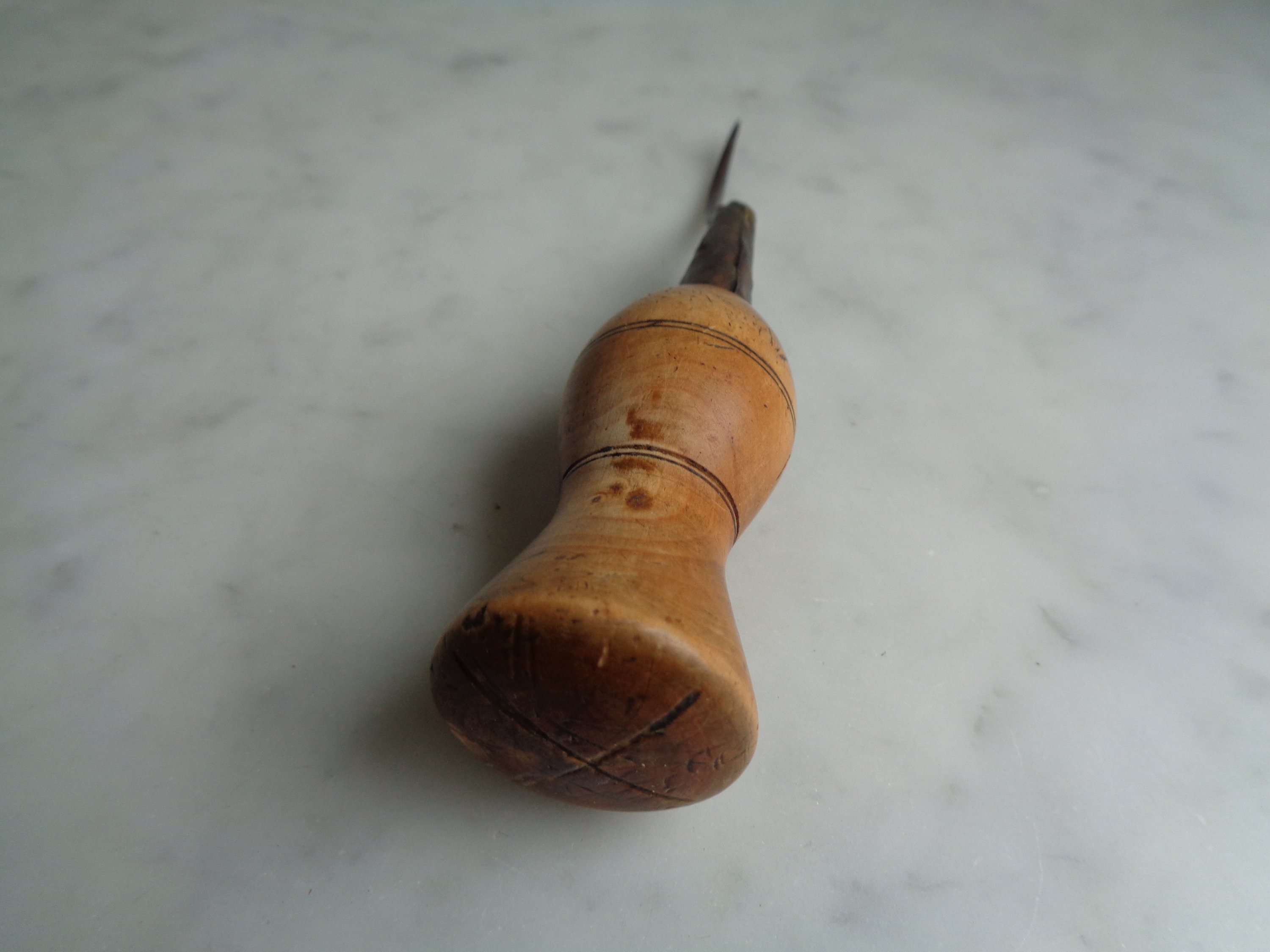 Poinçon Acier Ancien GENERAL Angleterre 3/8 Pouce - Outil Cuir Artisanat - 4-1/4 Pouces