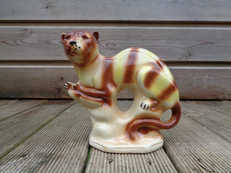 Statuette de félin art décoratif en céramique léopard ou Etsy