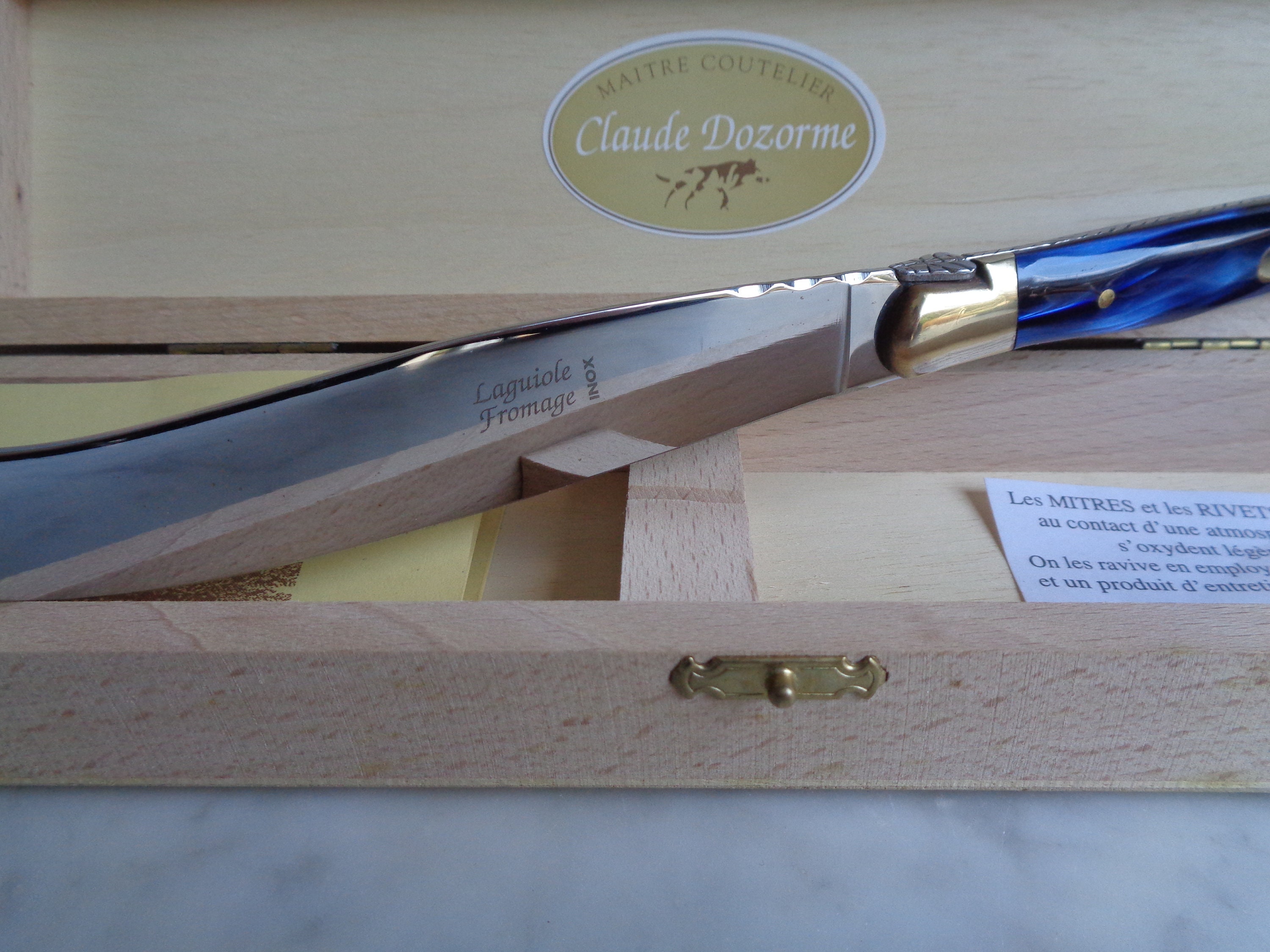 NEW Claude Dozorme Laguiole Steak Knife Gift Set of 12 Rainbow