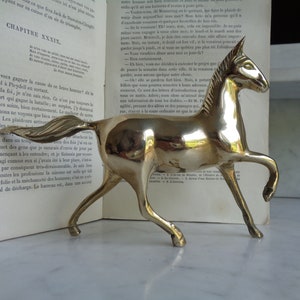 solid brass horse, vintage statuette