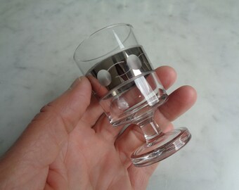 6 small strong liquor glasses, French bar, vintage 1970s, space age style