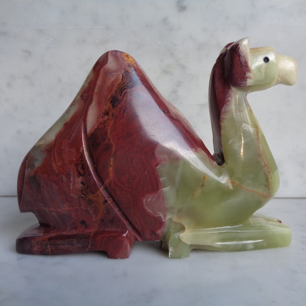 camel statuette in onyx, vintage decoration, 1960