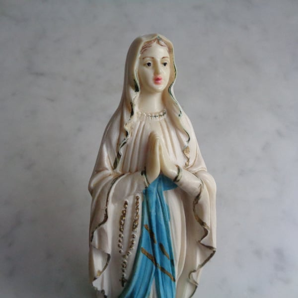 statuette de la vierge, madone italienne, décor religieux vintage, objet de dévotion