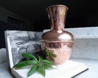 pink copper vase, French vintage