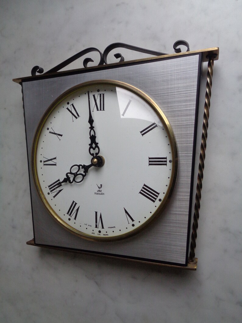 Jaz Transistor Wall Clock Wrought Iron and Brass Vintage Etsy