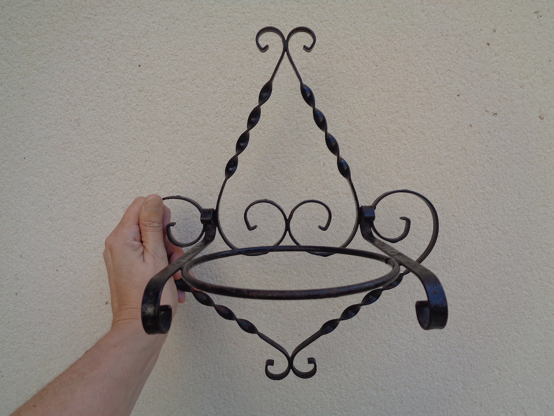 Wrought Iron Wall Plant Holder French Vintage Etsy