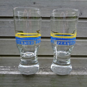 bicchieri da bistrot, anice Pernod, set di 2, vintage francese