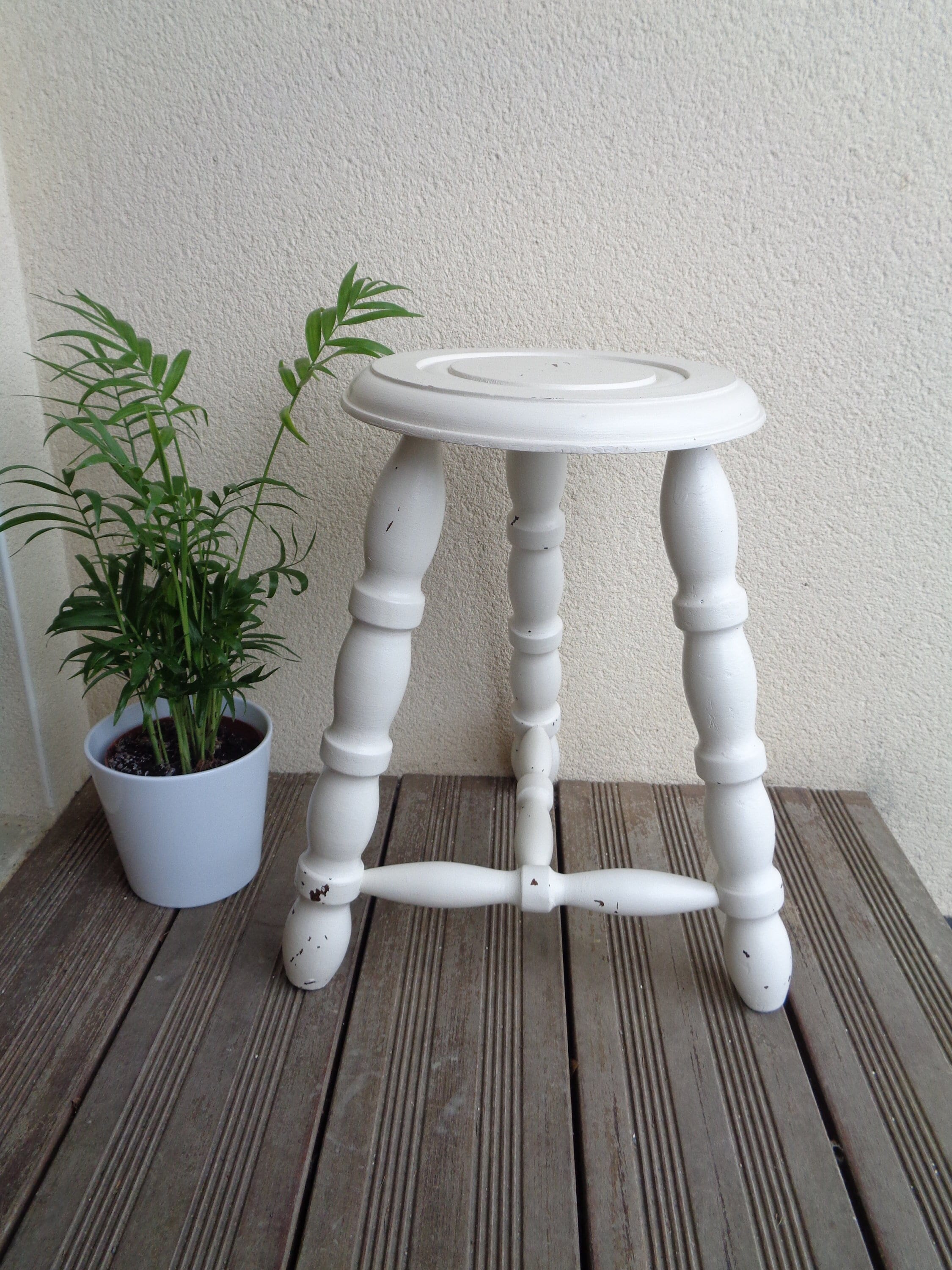 Tabouret Tripode En Bois