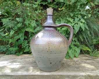 Large handcrafted rustic sandstone jug, French vintage