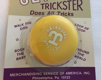 Vintage Toy 1970's Jet Top Trickster Yo Yo Yo-Yo New In Original Package Free Shipping Bright Canary YellowMade in U.S.A.