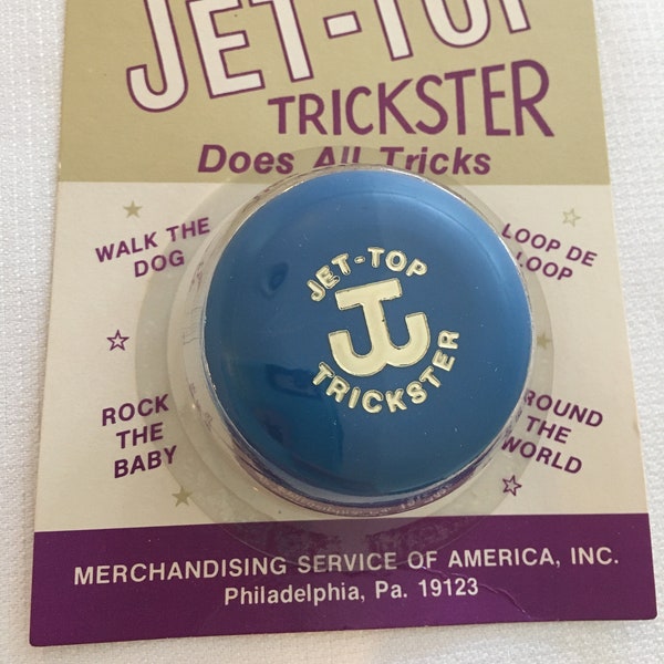 Vintage Toy 1970's Jet Top Trickster Yo Yo Yo-Yo New In Original Package Free Shipping Bright Blue Made in U.S.A.