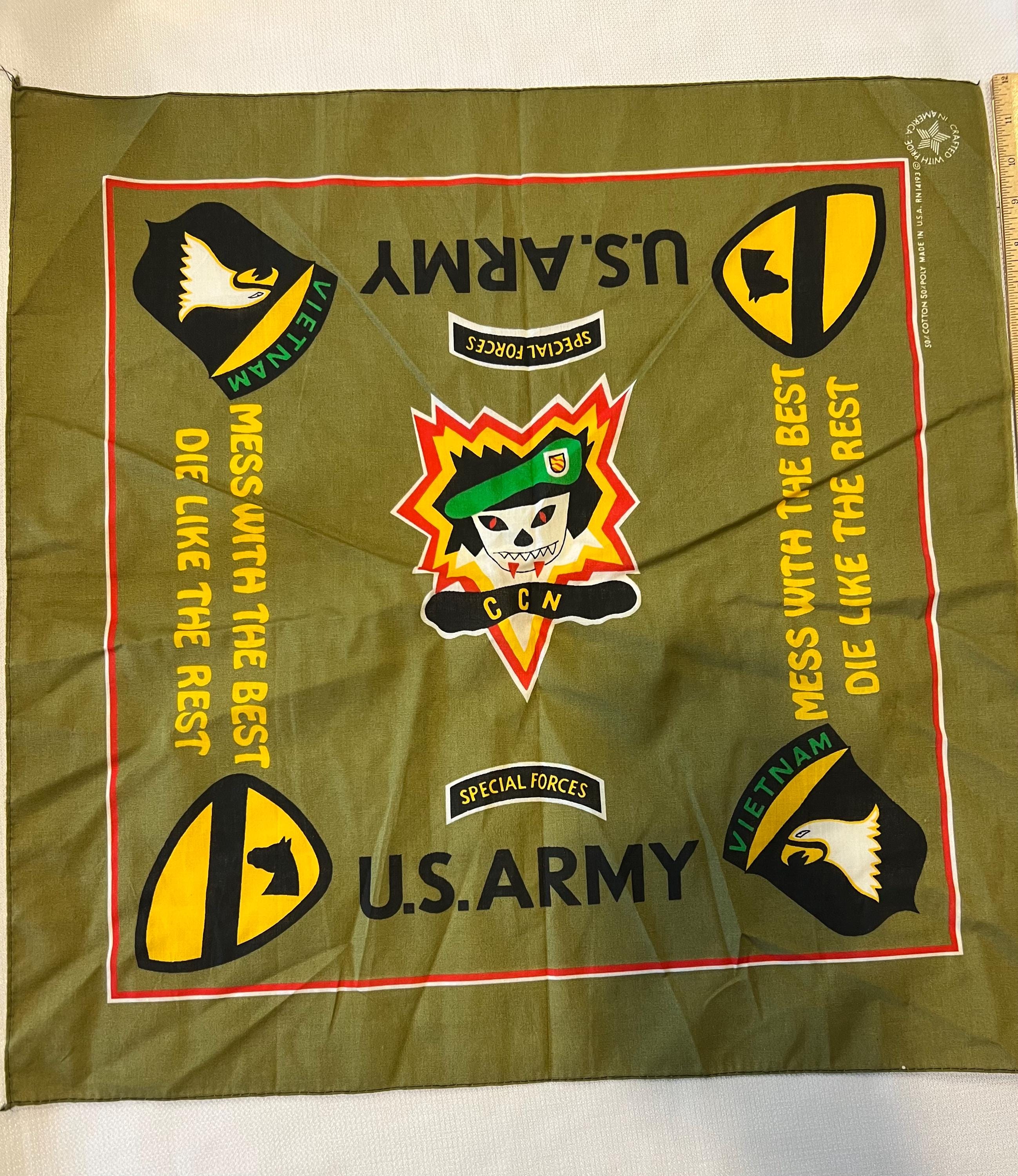 アメリカ軍。バンダナ。ベトナム戦。SPECIALFORCES。US.ARMY すべり