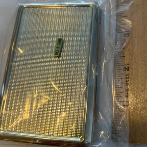 Vintage Made in Taiwan Cigarette Pocket Case Box Metal Holder Snap Close Mirror Finish Art Deco Design 4.25&quot; x 2.75 &quot; x 0.5&quot; Wallet Gift