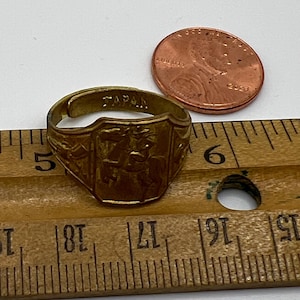 Vintage 1960s Cowboy Ring Children&#39;s Collectible Ring Adjustable Size Gumball Vending Cowgirl Bucking Horse Made in Japan Metal Costume Vtg