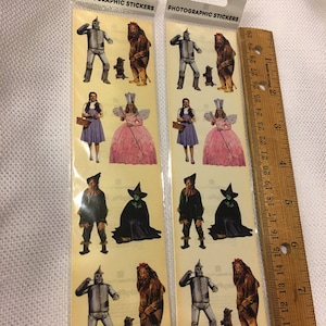 2 Packs of Stickers The Wizard of Oz Stickers 1 1/2 &quot; Paper House Sticky Pix Dorothy Tin Man Wicked Witch Toto Cowardly Lion Scarecrow