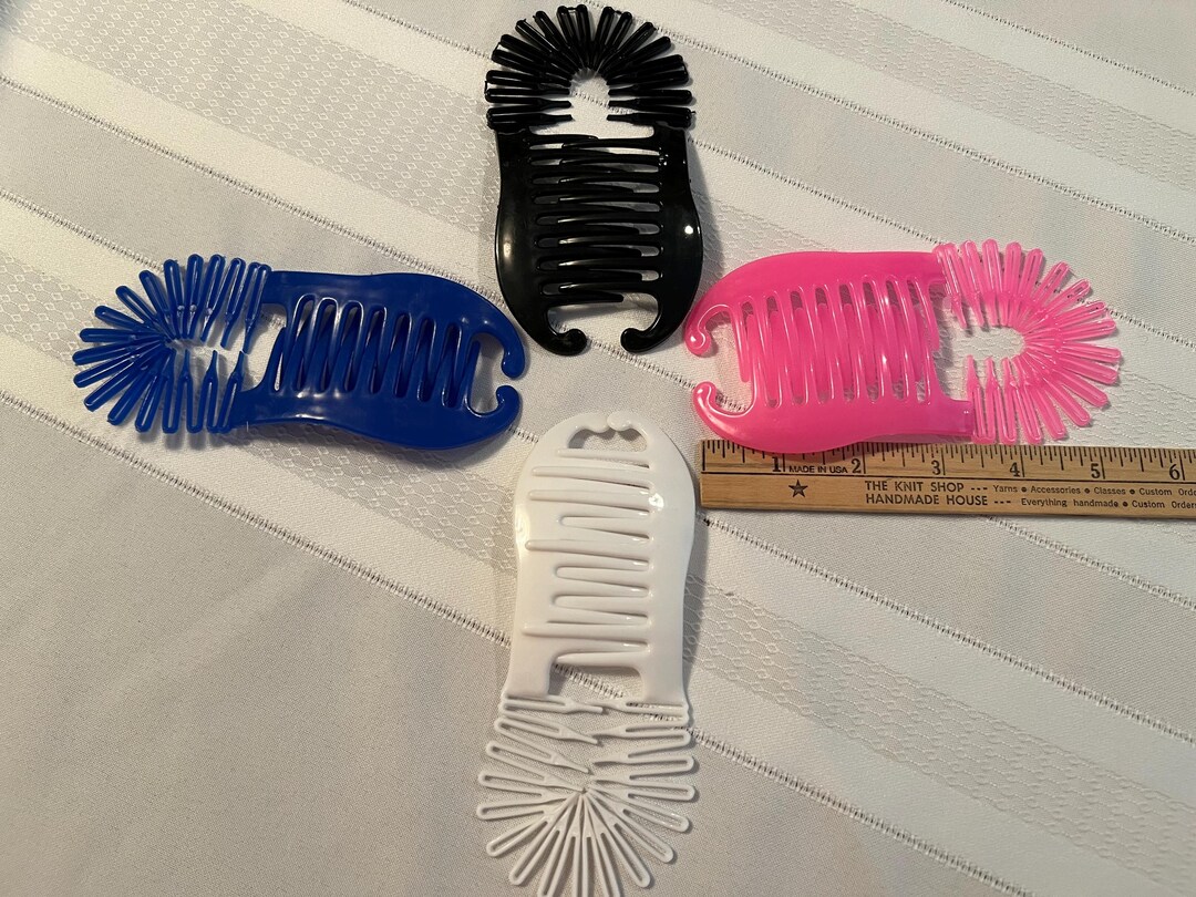 Vintage Flexible Interlocking Banana Hair Clip Lot of 4 Plastic New Old ...