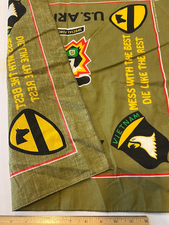 US.ARMY 80's バンダナ ベトナム戦 スカルSPECIALFORCES Vintage Vietnam War U.S. Army Special Forces Green Beret