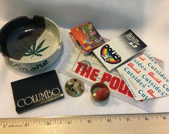 ヴィンテージ 灰皿 スモーク 喫煙用紙 陶器 マリファナ 葉 アート 新古品 日本製 タバコ 大麻 お香 カナダ リーフ グース