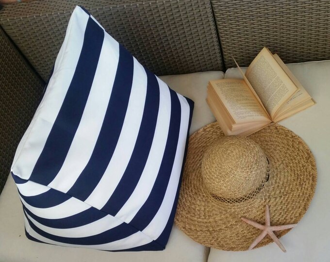 Modern Pier Sun Pillow, Sunbrella Weather Resistant Canvas Pillow, Sun