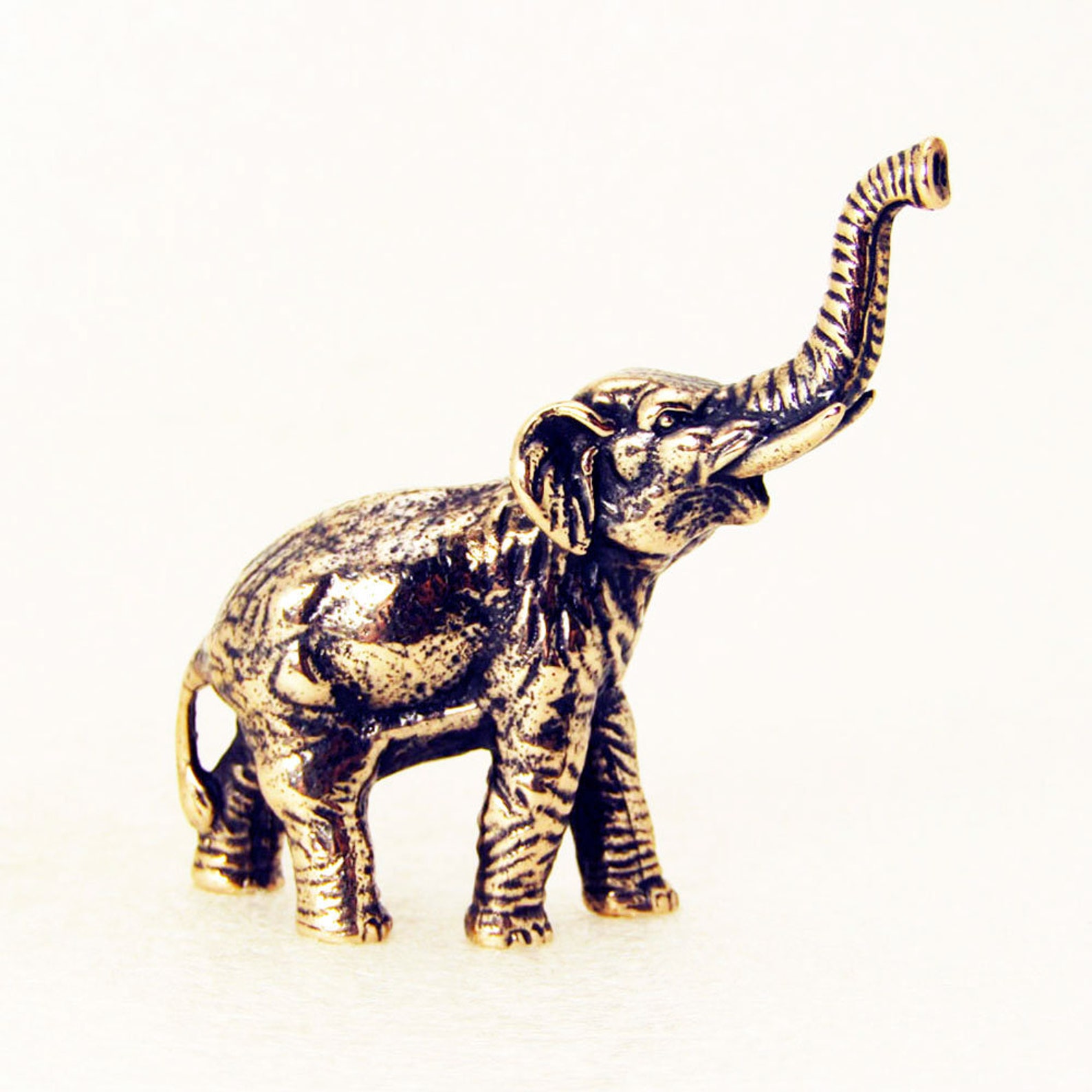 Elephant Figurine Decorative Animal Statue Bronze Miniature | Etsy