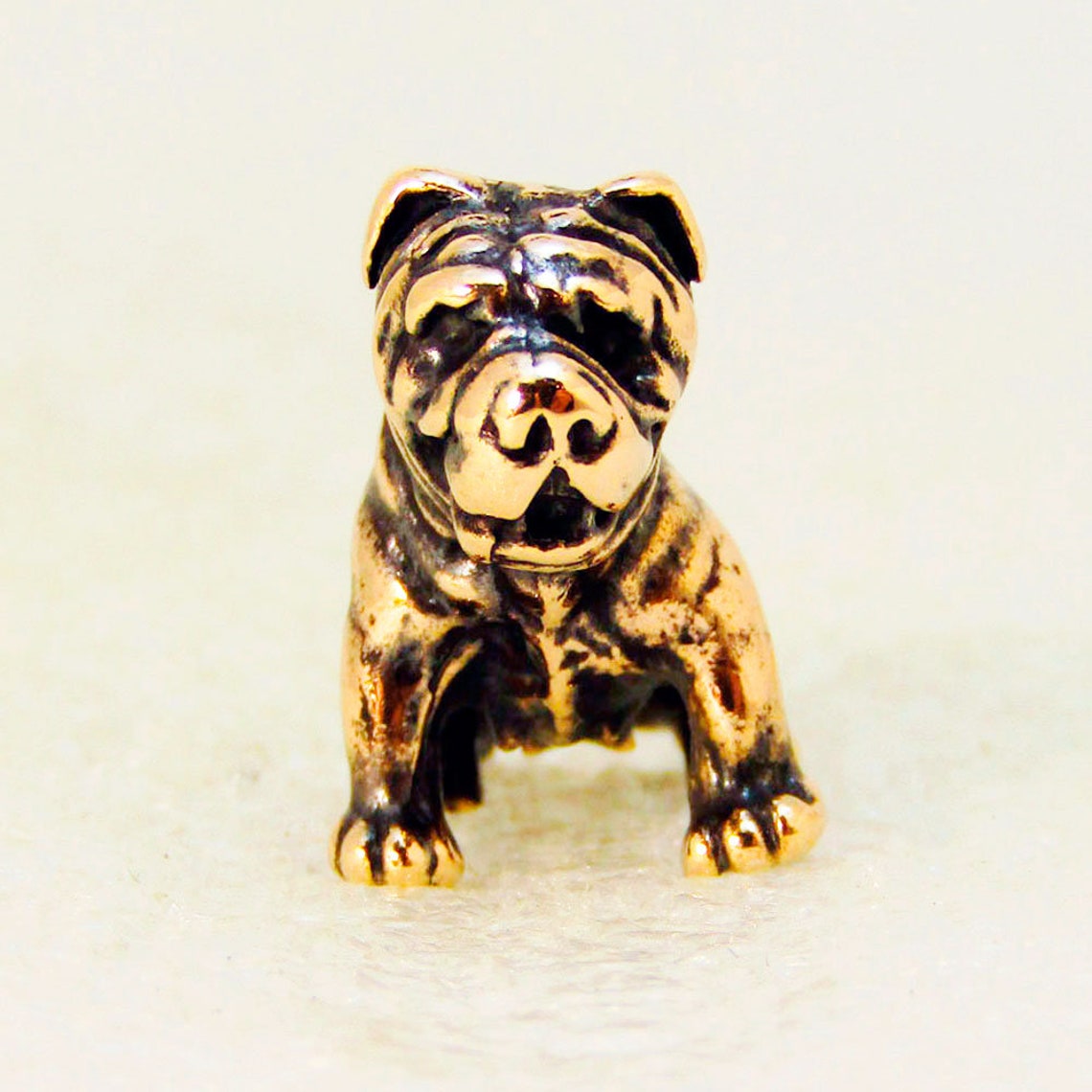 Bulldog Figurine Decorative Dog Statue Bronze Miniature Figure Etsy