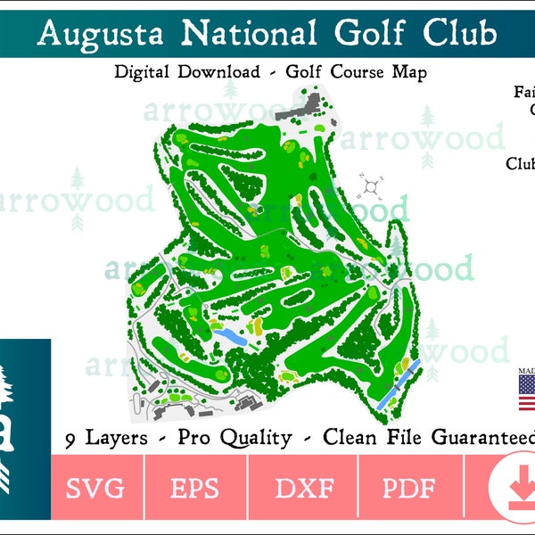 Digital Map of Augusta Golf Course - Etsy