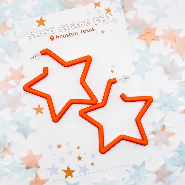 Orange Star Outline Houston Astros Hoop Earrings | Jewelry | Baseball  | World Series Champions |