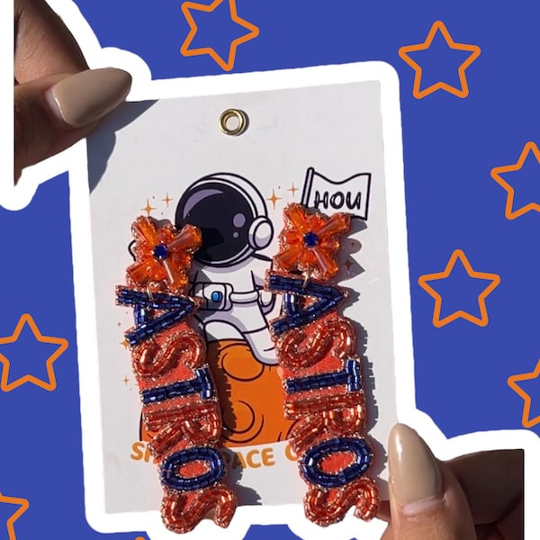 Navy and Orange Houston Astros Earrings | Jewelry | Baseball  | World Series Champions