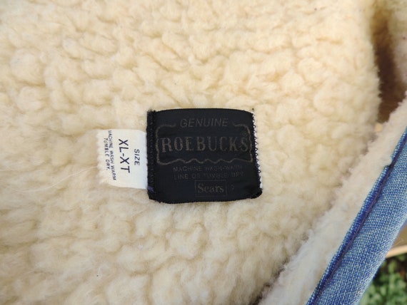 Vintage 80s Sears Roebucks Sherpa Lined Cotton De… - image 6