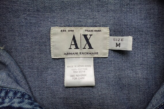 Armani Exchange Men's Medium Cotton Denim Western… - image 9