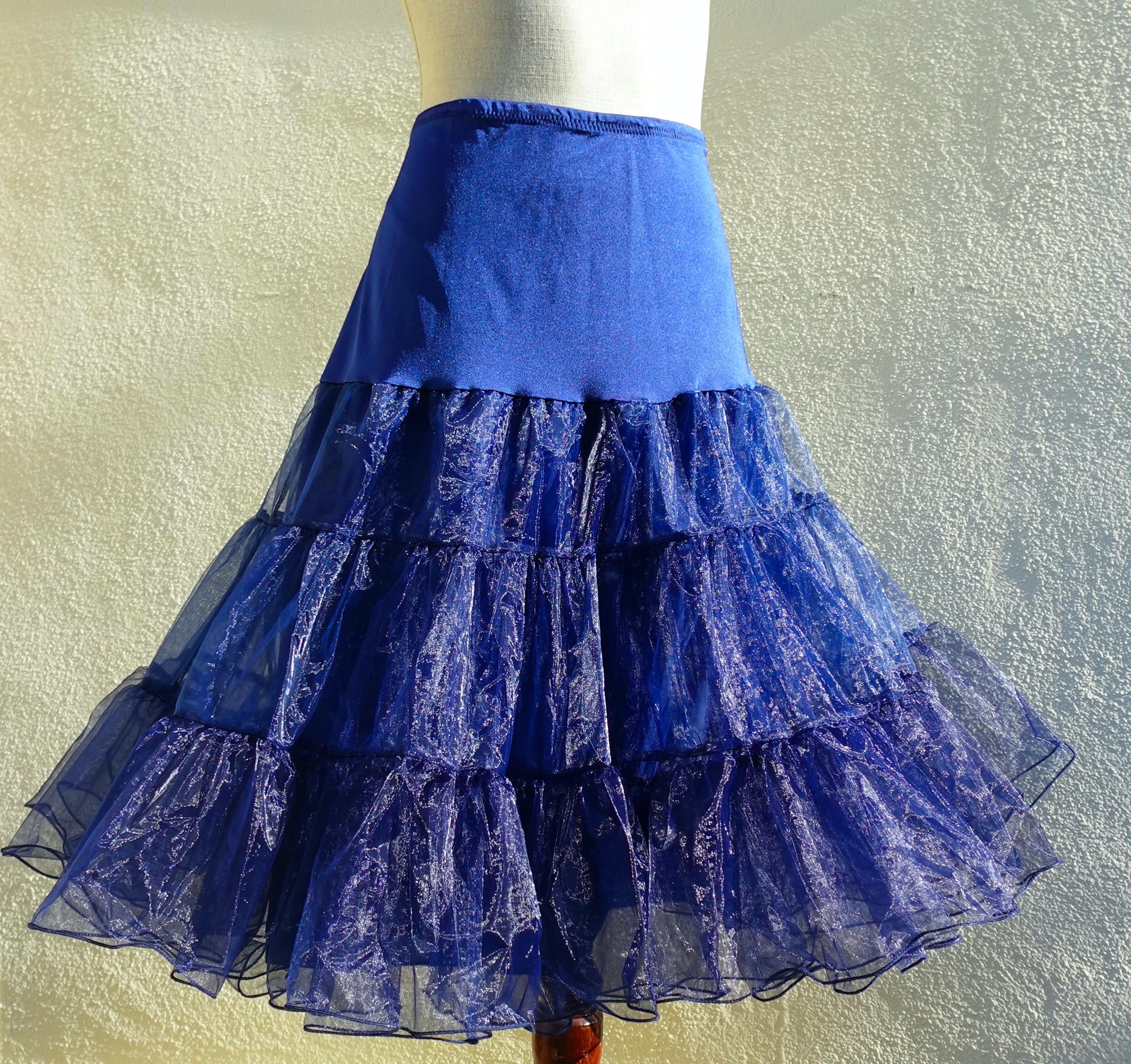 navy blue underskirt for dresses Forever Fifties Rockabilly Retro Vintage Underskirt "Organza Petticoat" 60 cm in Navy Dark Blue Vintage Vogue