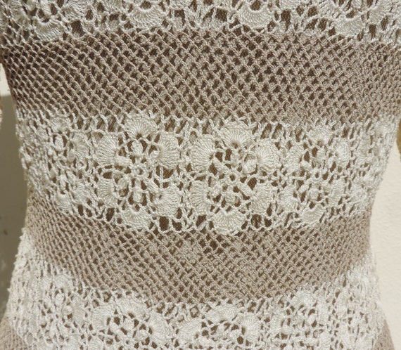 Lim's Hand Crochet Cotton Blouse Top Openwork Swe… - image 7