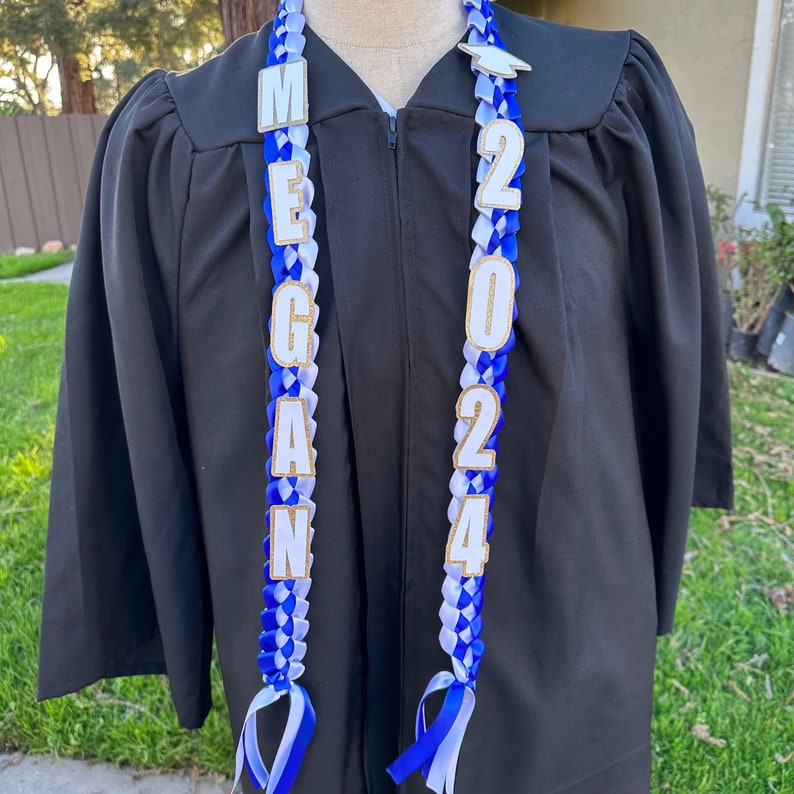 Graduation lei with name and year 2024 image 3